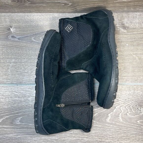Columbia Omni-Heat Shorty Waterproof Black Suede Women’s Sz 9 Winter Snow Boots - Picture 10 of 13